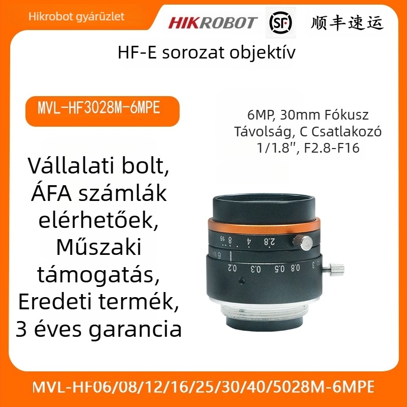 Ipari kameraobjektív HF-E sorozat, 6MP, 40 mm fókusztávolság MVL-HF4028M-6MPE