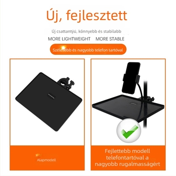 Állítható telefon-tartó tálcával élő közvetítéshez, műanyag hordozható tárolóállvány