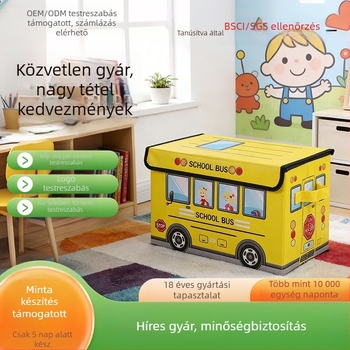 Rajzfilm mintás összecsukható tároló – ruhák és játékok számára, 20–30 L, szövet, nyitható fedél