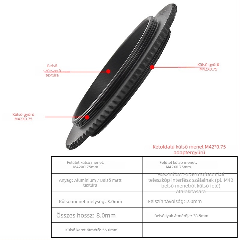 Star Edge M48/M42 kétirányú adaptergyűrű csillagászati teleszkópos fotózáshoz