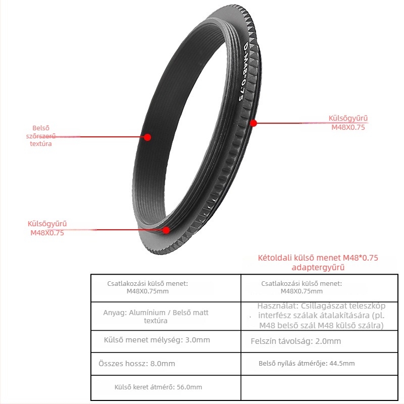 Star Edge M48/M42 kétirányú adaptergyűrű csillagászati teleszkópos fotózáshoz