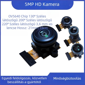 OV5640 kamera modul, 5 MP szenzor, 200° ultra széles látószög, DVP interfész, 30FPS