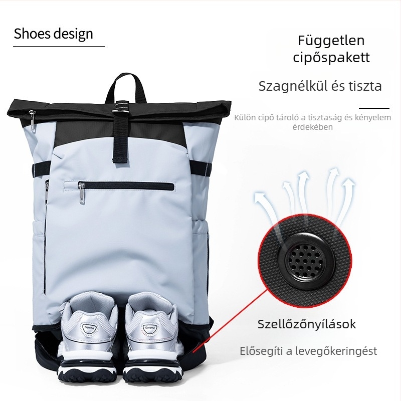 Take off Sporttáska hátizsák tenishez, badmintonhoz és kerékpározáshoz – uniszex, PVC anyag, lélegző szintetikus bőr bélés
