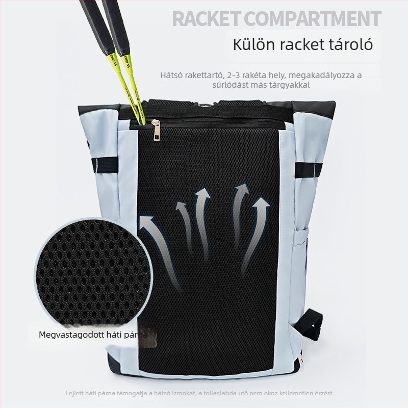 Take off Sporttáska hátizsák tenishez, badmintonhoz és kerékpározáshoz – uniszex, PVC anyag, lélegző szintetikus bőr bélés