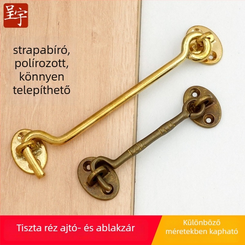 Sárgaréz ablakkampó és zár, polírozott és megöregedett felülettel, Új kínai stílus