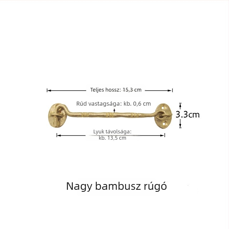 Sárgaréz ablakkampó és zár, polírozott és megöregedett felülettel, Új kínai stílus