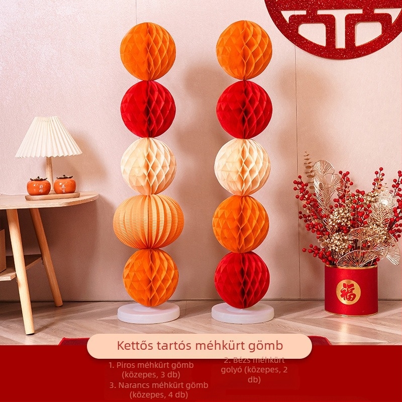 Guangzhou Jiaer Honeycomb ball column lámpa tartó esküvői dekorációhoz; Alkalmazás: Esküvő; Kategória: Helyszíni elrendezési rekvizitum; Anyag: Szalag