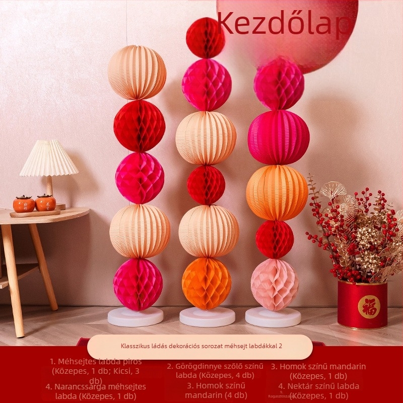 Guangzhou Jiaer Honeycomb ball column lámpa tartó esküvői dekorációhoz; Alkalmazás: Esküvő; Kategória: Helyszíni elrendezési rekvizitum; Anyag: Szalag