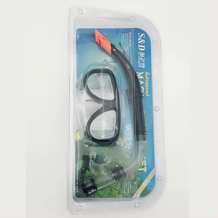 Snorkel készlet búvár szemüveggel és légzőcsővel, PVC anyag, Lips S & D, átlátszó víz alatti lencsék