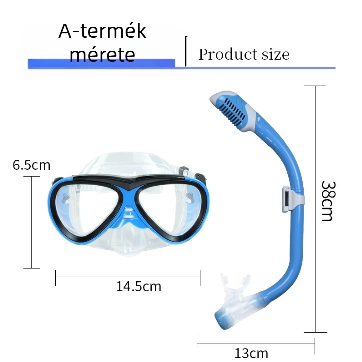Gyerekeknek szilikonból készült búvár szemüveg teljesen száraz snorkel készlettel