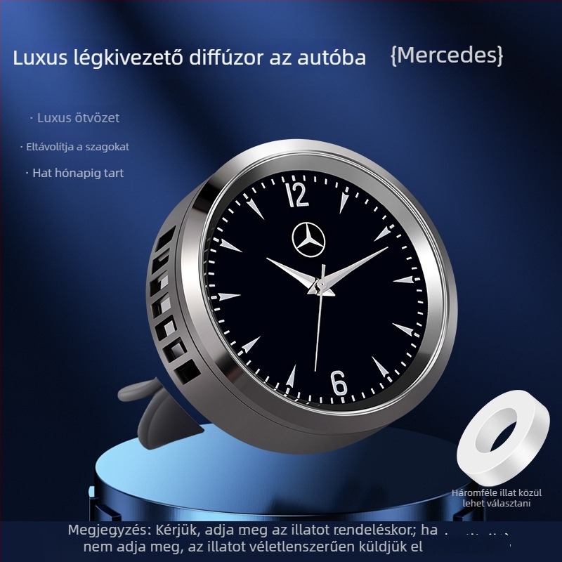 Új luxus autó illatosító óraszerű kialakítású a szellőzőnyílásokhoz, enyhe illatú belső dekoráció, autóillatosító kiegészítő