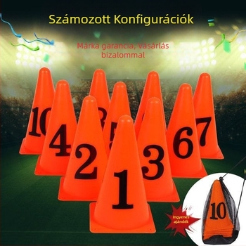 Labdarúgó-edzés segédeszközök: számozott kúp készlet 1–10, márka Unique