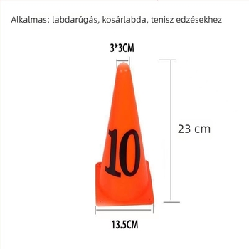 Labdarúgó-edzés segédeszközök: számozott kúp készlet 1–10, márka Unique