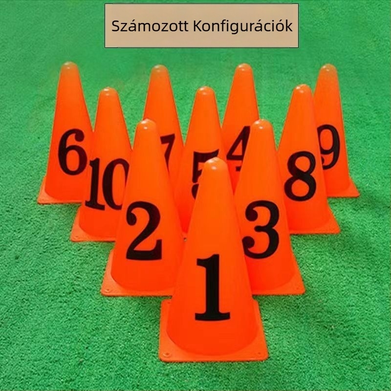 Labdarúgó-edzés segédeszközök: számozott kúp készlet 1–10, márka Unique