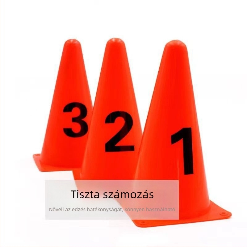 Labdarúgó-edzés segédeszközök: számozott kúp készlet 1–10, márka Unique