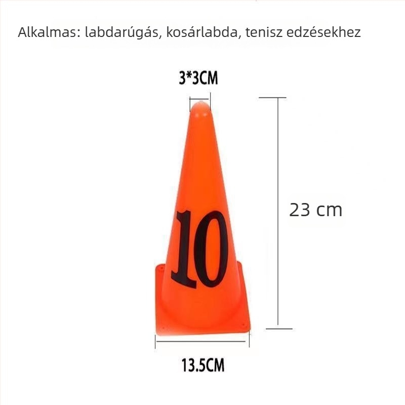 Labdarúgó-edzés segédeszközök: számozott kúp készlet 1–10, márka Unique