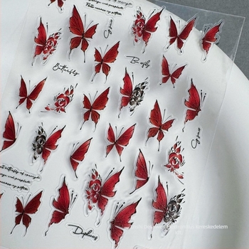 Körömdíszítő matricák akvarell pillangó mintával, egyszerű stílus (Matricák; Ajándék: Üzleti ajándékok; IP: Nem engedélyezett)