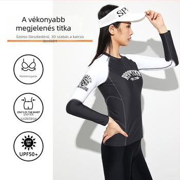 Női hosszú ujjú, két részes fürdőruha, gyorsan száradó, melltámasz, nylon 80% / spandex 20%
