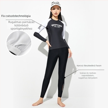 Női hosszú ujjú, két részes fürdőruha, gyorsan száradó, melltámasz, nylon 80% / spandex 20%