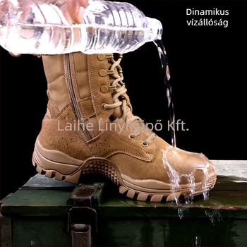 Taktikai edzőcsizmák, uniszex, ultra könnyűek, lélegzők, magas szárúak, vízállóak, szúrásállóak (Termékkód: 21 Combat; Anyag: nubuk bőr; Korcsoport: Felnőttek; Nem: Uniszex)