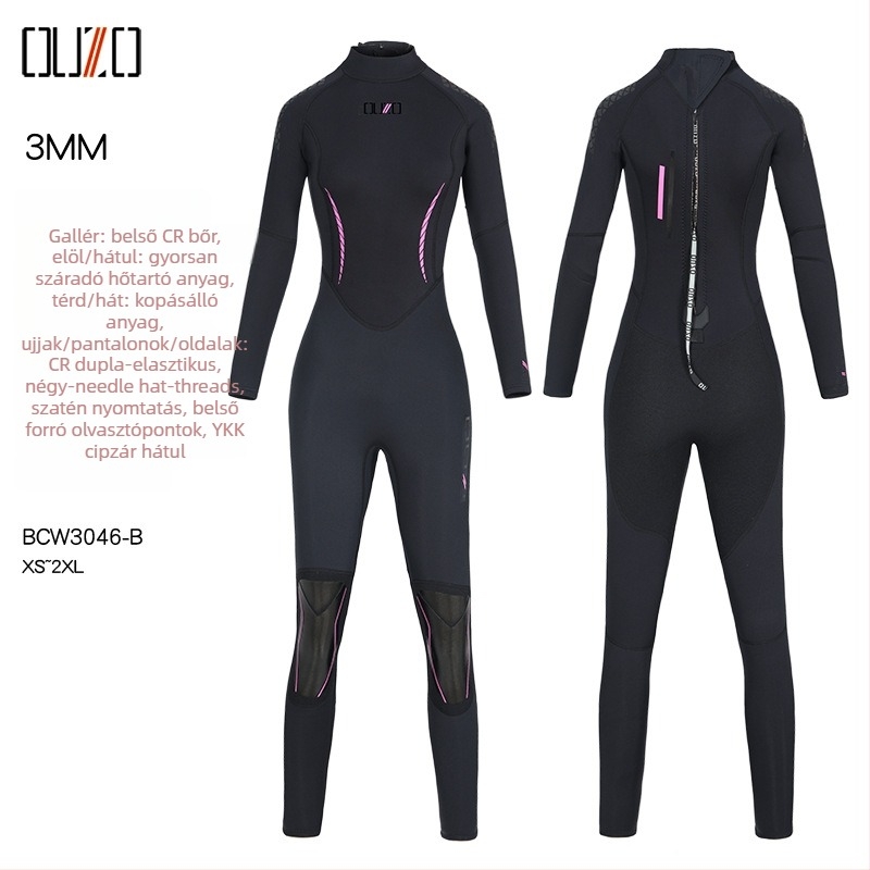 3 mm-es neoprén búvárruha, uniszex, melegen tart, alkalmas búvárkodásra, sznorkelezésre és úszásra