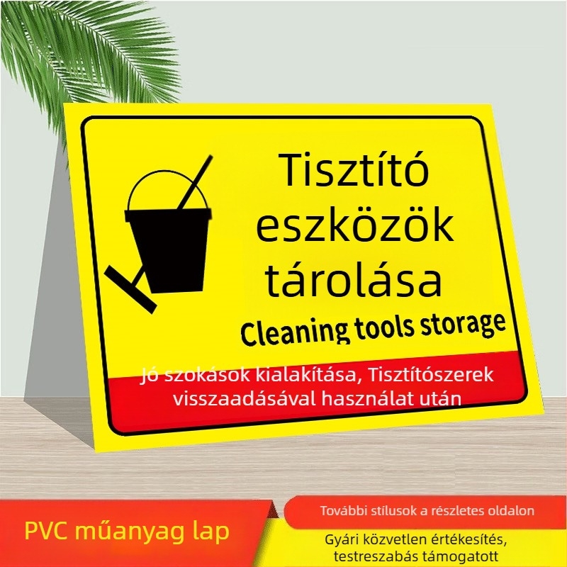 Tisztítóeszközök jelzése - PVC öntapadó, digitális nyomtatás, termékazonosítás, elhelyezési zóna jelzés
