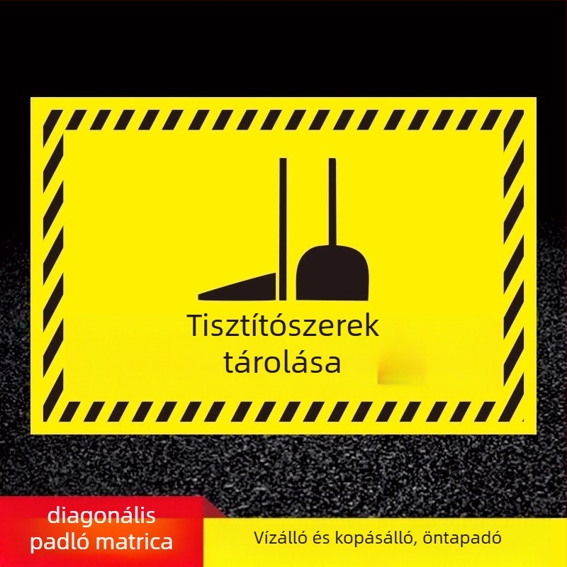 Tisztítóeszközök jelzése - PVC öntapadó, digitális nyomtatás, termékazonosítás, elhelyezési zóna jelzés