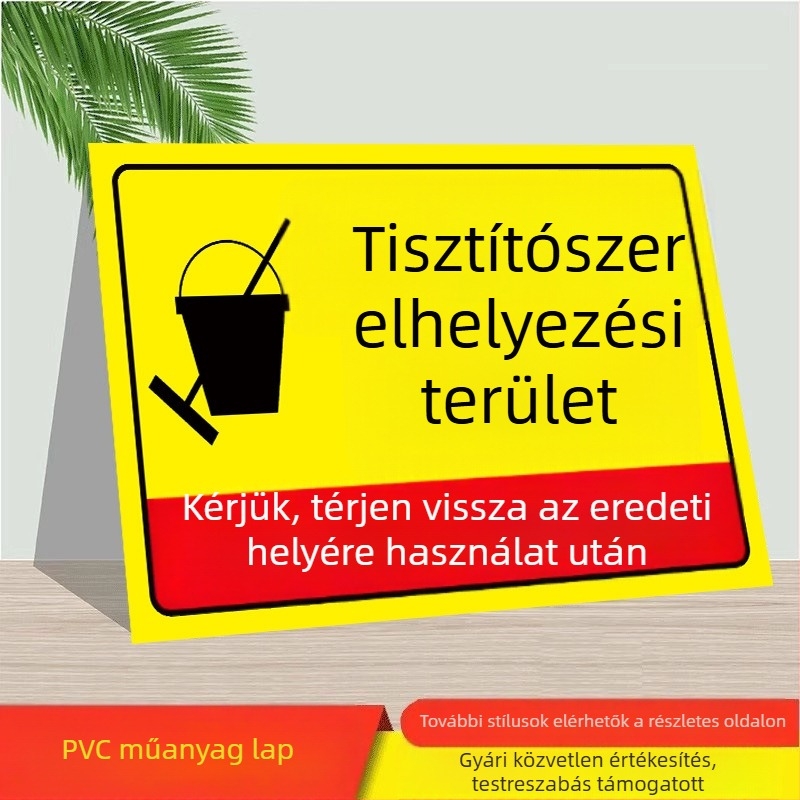 Tisztítóeszközök jelzése - PVC öntapadó, digitális nyomtatás, termékazonosítás, elhelyezési zóna jelzés