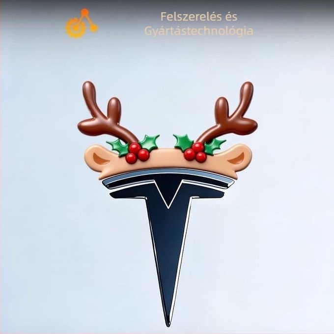 Tesla autó karosszéria matrica – rajzfilm mintázat, felhelyezhető ragasztóval, dekoratív logó