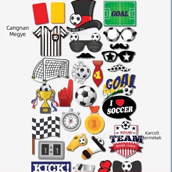 Világbajnokság futball fan rekvizítumok – papír, kézzel készített, rekvizit típus: Egyéb, 30 darab