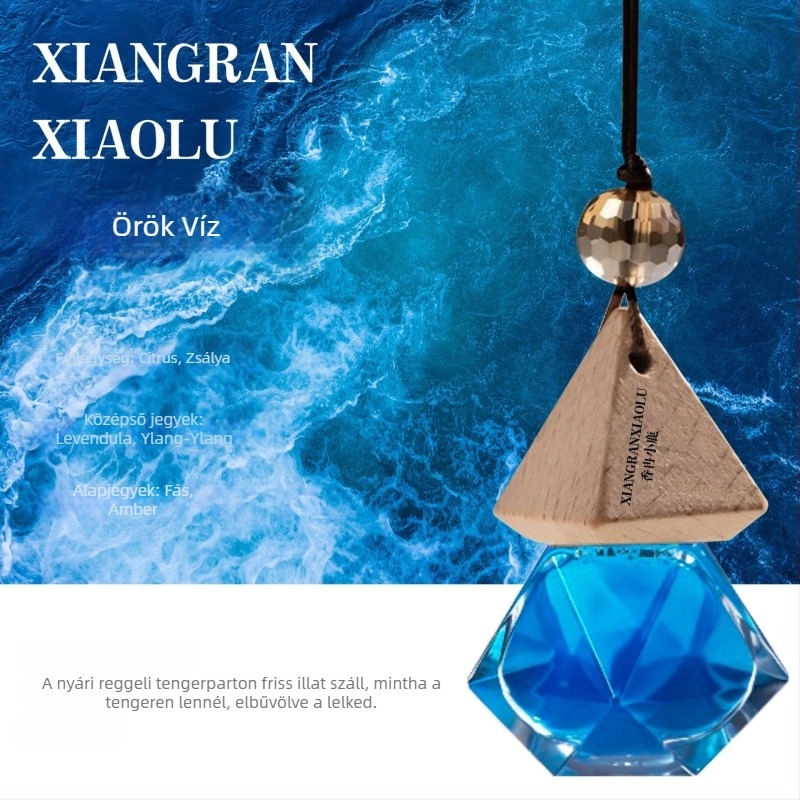 Autóillatosító függő, üveg tartóval, akasztó kivitel (űrtartalom 10–20 ml; párolgási idő 31–60 nap)