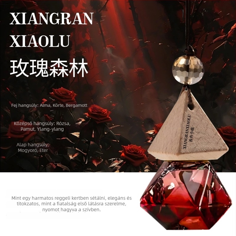 Autóillatosító függő, üveg tartóval, akasztó kivitel (űrtartalom 10–20 ml; párolgási idő 31–60 nap)