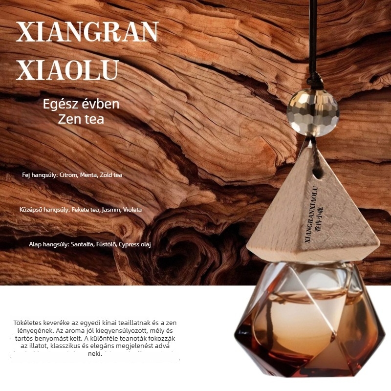 Autóillatosító függő, üveg tartóval, akasztó kivitel (űrtartalom 10–20 ml; párolgási idő 31–60 nap)