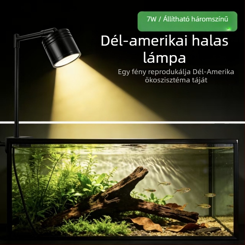 Teljes spektrumú LED akváriumvilágítás, alumínium ház, 5W/7W, merülő dizájn