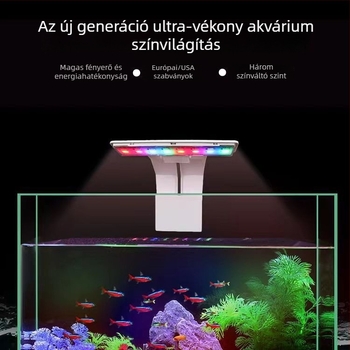LED akváriumi lámpa, mini clip-on, USB csatlakozóval, vízi növényekhez