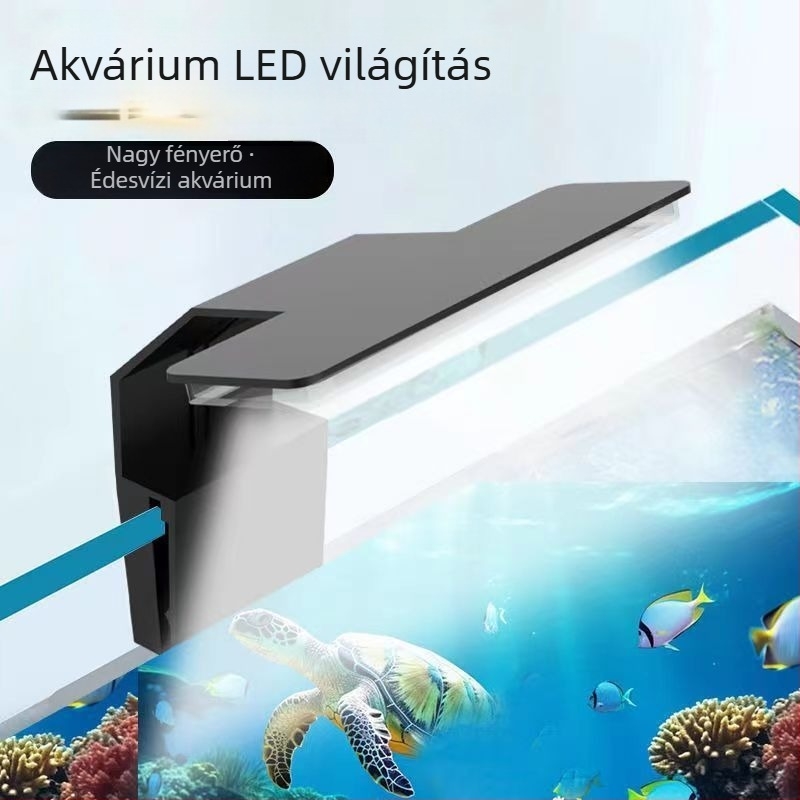 LED akváriumi lámpa, mini clip-on, USB csatlakozóval, vízi növényekhez