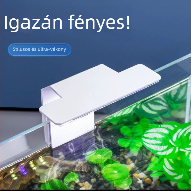 LED akváriumi lámpa, mini clip-on, USB csatlakozóval, vízi növényekhez