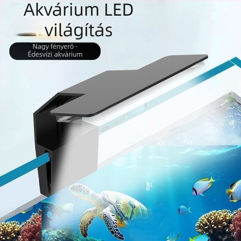 LED akváriumi lámpa, mini clip-on, USB csatlakozóval, vízi növényekhez