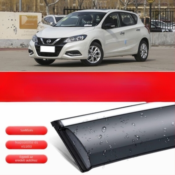 L6F Nissan Tiida-hoz illeszkedő esővédő pajzs – szintetikus gyanta, ablak-szemöldök