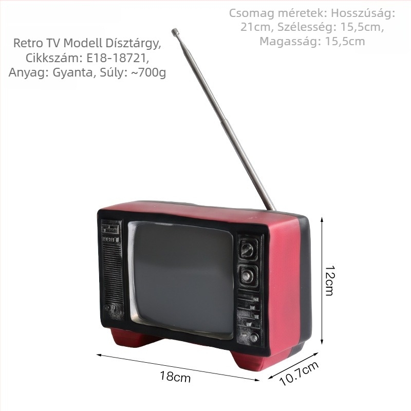 Régimódi rádió alakú dísz műgyanta anyagból, európai stílusú retro dizájn, otthoni dekorációhoz és fényképezési rekvizitként