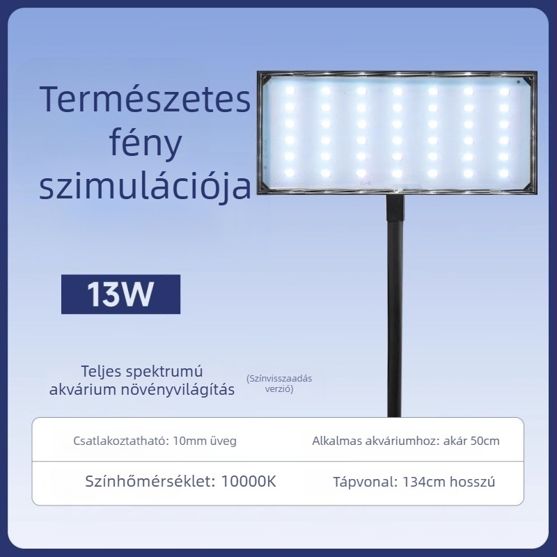 LED-akvárium fény – teljes spektrumú klipszes fény vízi növényekhez, 10.4W