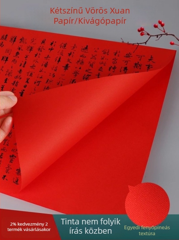 Kétoldalas piros Xuan papír vágáshoz, A4 méret, Anyag: KT tábla, Import nélkül, Márka: Másik, Kategória: Boldog szó