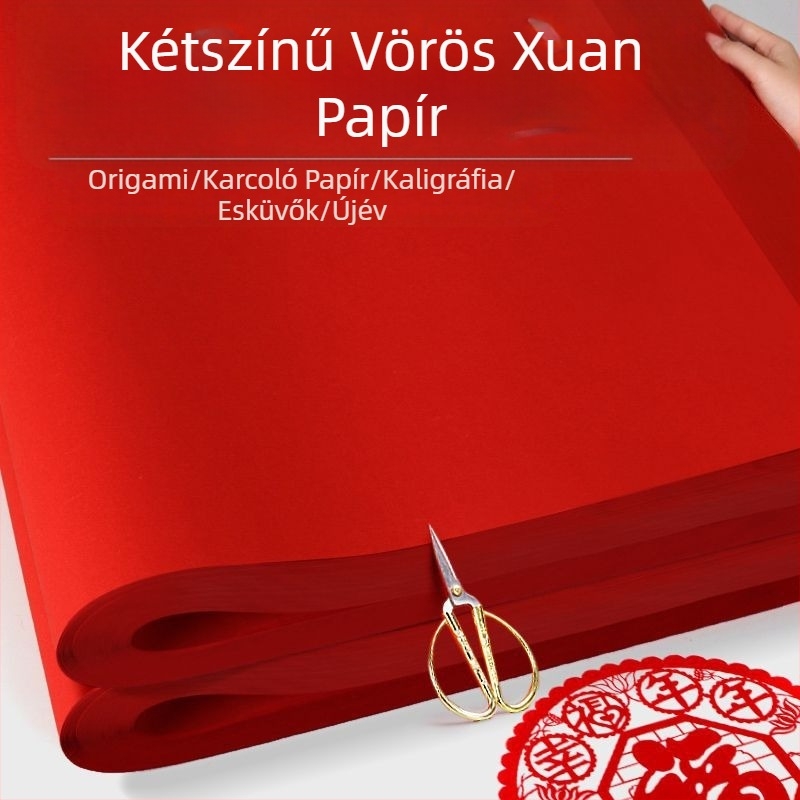 Kétoldalas piros Xuan papír vágáshoz, A4 méret, Anyag: KT tábla, Import nélkül, Márka: Másik, Kategória: Boldog szó