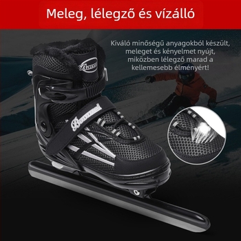 Jégkorcsolya cipő - Nylon hálós felső rész, Rozsdamentes acél pengéje, PE talp, Pengéje hossza 50 cm, Márka Companion Wei