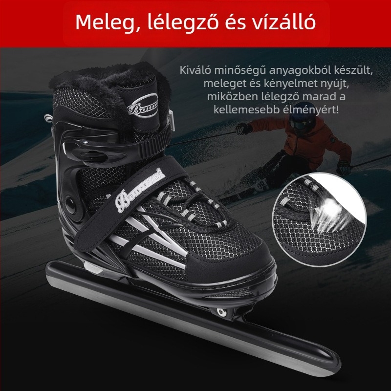 Jégkorcsolya cipő - Nylon hálós felső rész, Rozsdamentes acél pengéje, PE talp, Pengéje hossza 50 cm, Márka Companion Wei