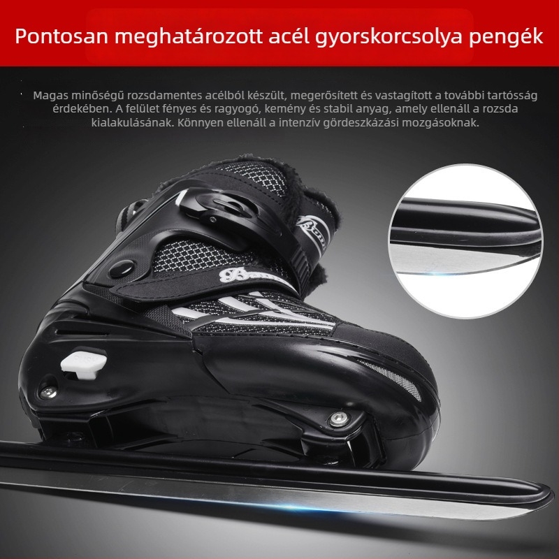 Jégkorcsolya cipő - Nylon hálós felső rész, Rozsdamentes acél pengéje, PE talp, Pengéje hossza 50 cm, Márka Companion Wei