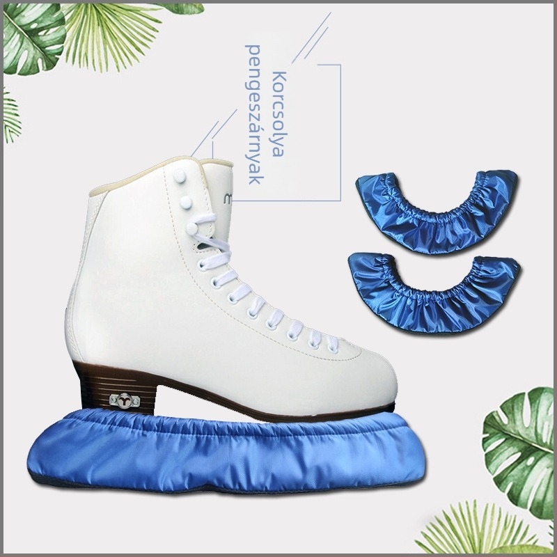 Műkorcsolya pengeszárvédő – poliészter felső rész és talp, kompatibil bármilyen anyagú pengével, Oxford flanel bélés