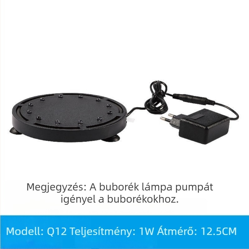 Akvaris LED buborékfény, merülő, 1W, ABS, világítás és oxigénellátás, állítható fényerő