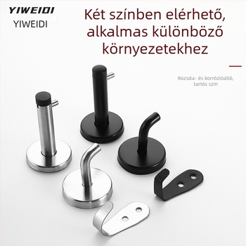 Fürdőszobai válaszfalhoz ruhafogas, 304 rozsdamentes acél, modell 304, huzalhúzott felület, modern minimalizmus