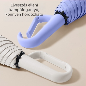 Gyűrűs fogantyújú kapszulás esernyő, 6 bordával, ötvözetes tengely, kézi nyitás-zárás, UPF 50+ UV védelem